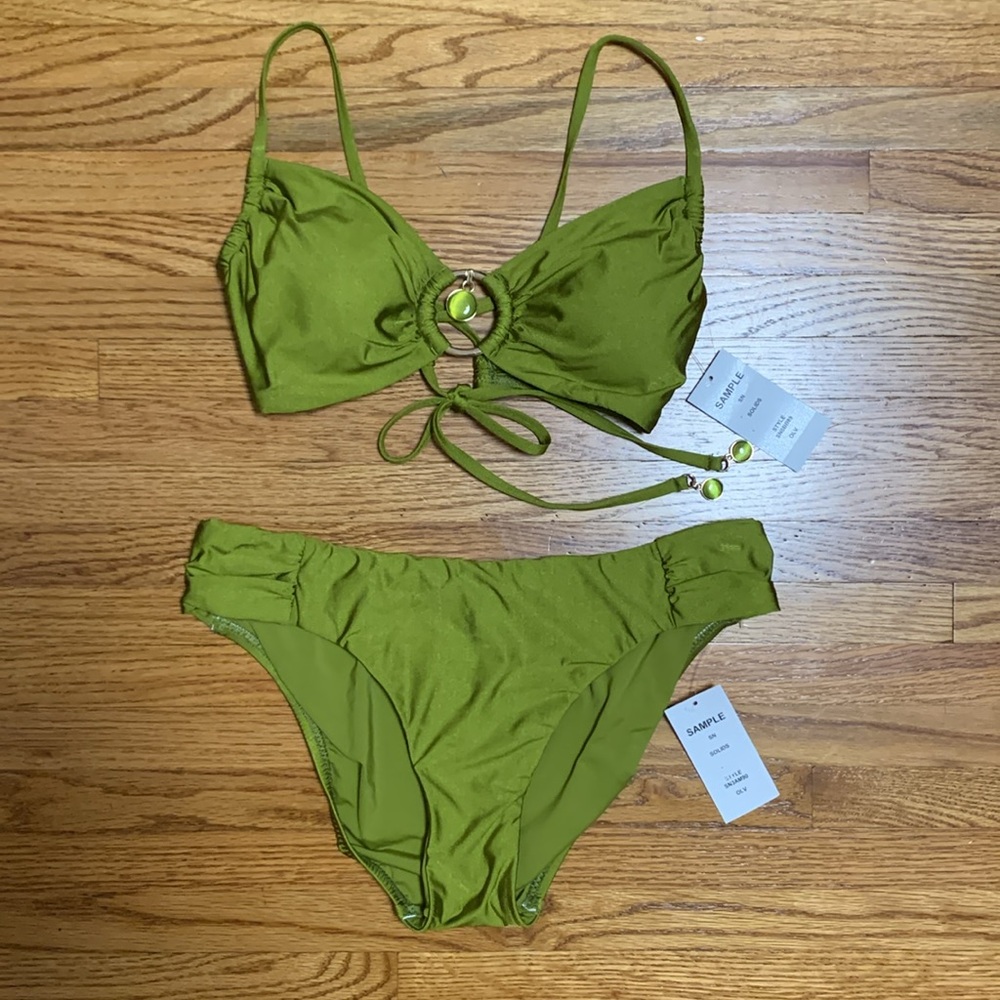 Sunshine 79 swimsuit - sweetheart bralette bikini set olive green bathing suit